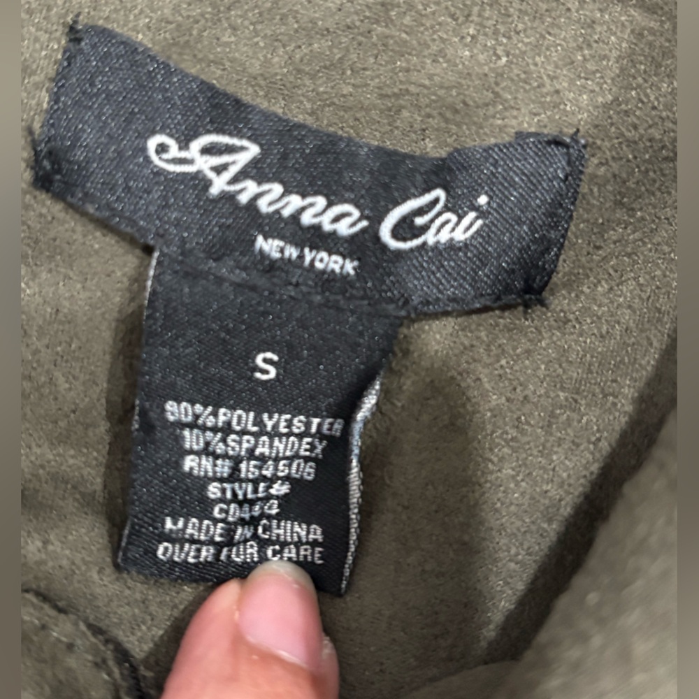 Anna Cai Olive Green Motostyle Zip Jacket Size S - Picture 7 of 7